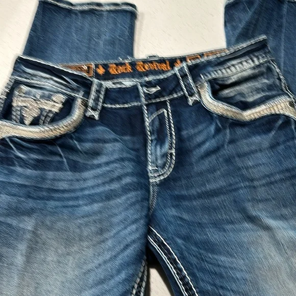 Rock Revival - Rayden ￼ relax, taper, comfort stretch jeans size 36 length 32